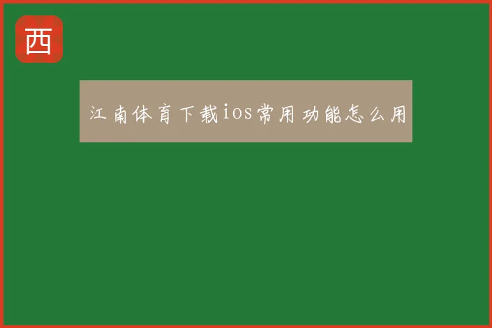 江南体育下载ios常用功能怎么用